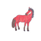 Red fox and horse combination